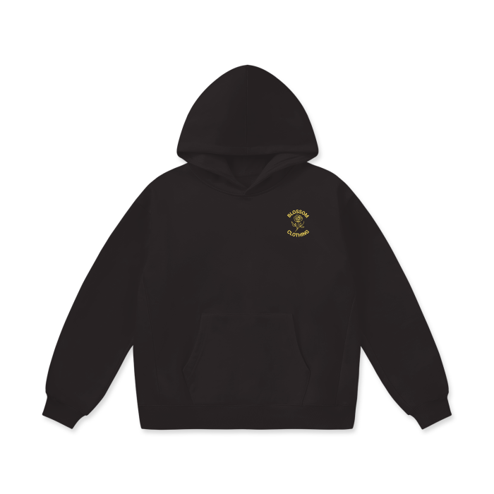 Yellow Bouquet Oversize Heavyweight Fleece Hoodie - 460 GSM