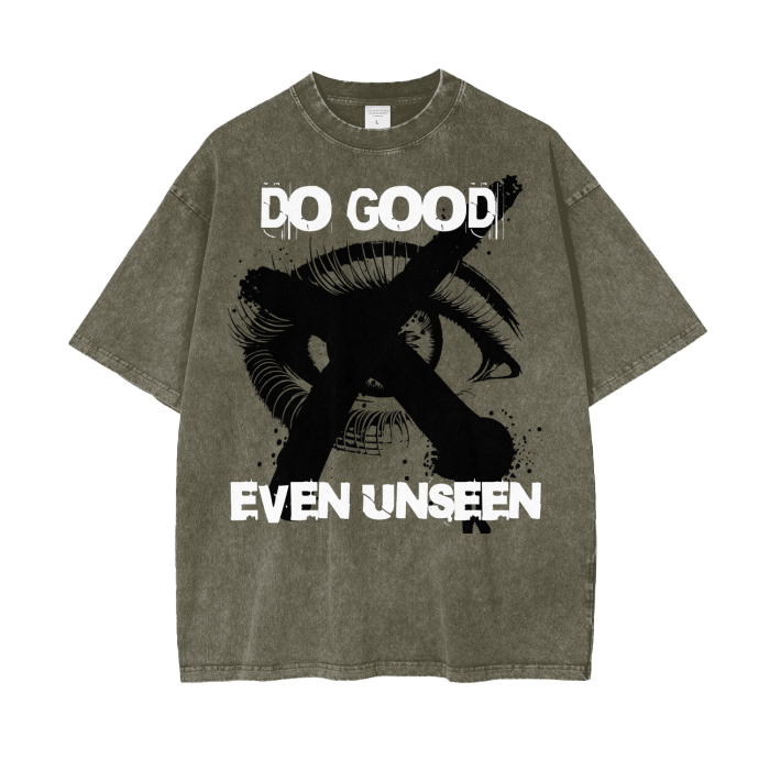 Do Good Even Unseen Acid Wash Oversize T-Shirt - 250 GSM