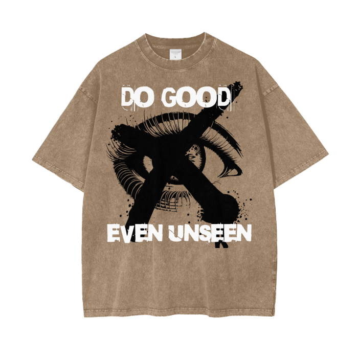 Do Good Even Unseen Acid Wash Oversize T-Shirt - 250 GSM