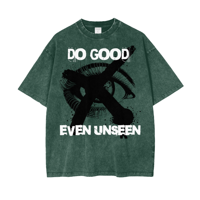 Do Good Even Unseen Acid Wash Oversize T-Shirt - 250 GSM