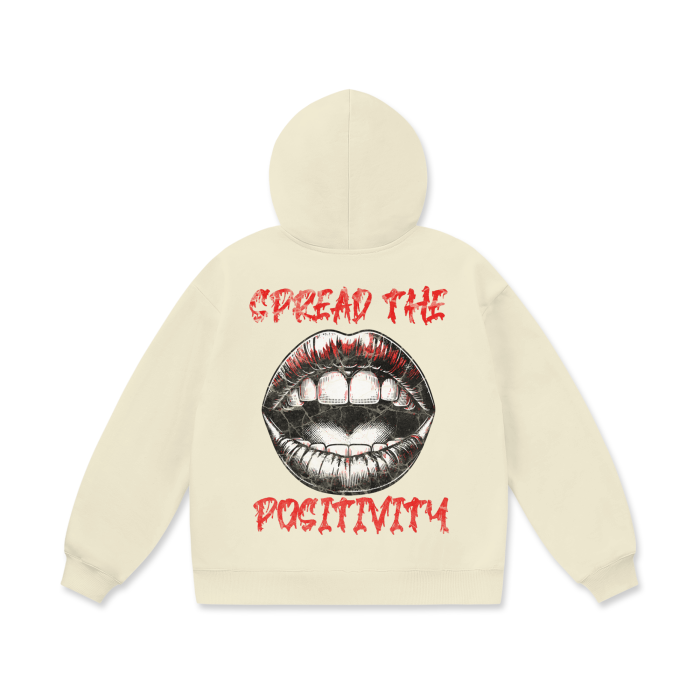 Spread The Positivity Oversize Heavyweight Fleece Hoodie - 460 GSM